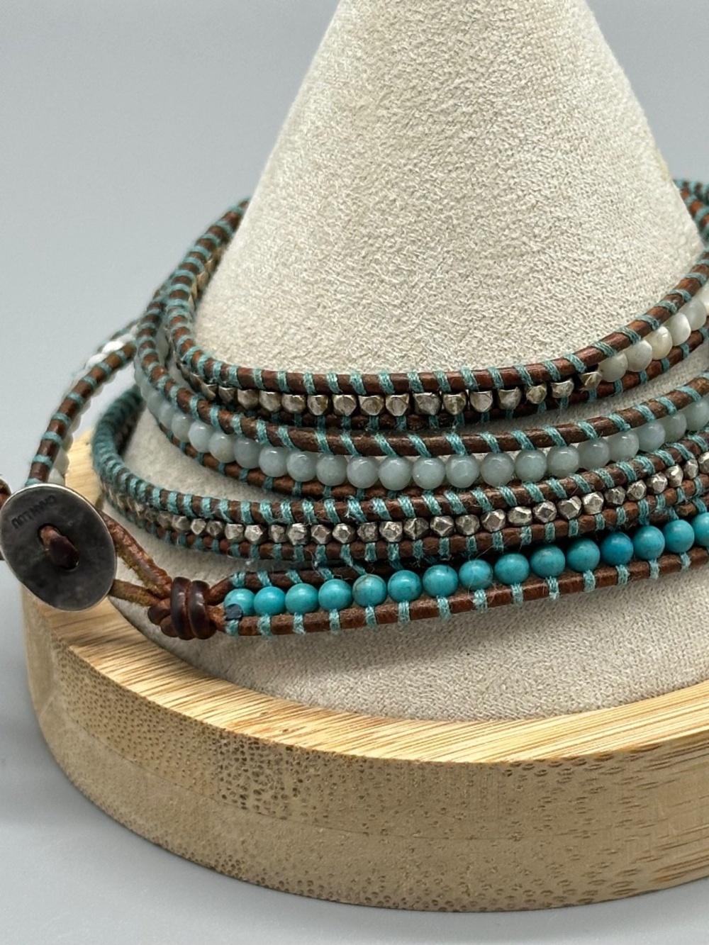 Chan Luu Sterling Silver Beaded Wrap Bracelet Boho Hippie Gypsy TESTED
